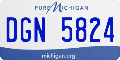 MI license plate DGN5824
