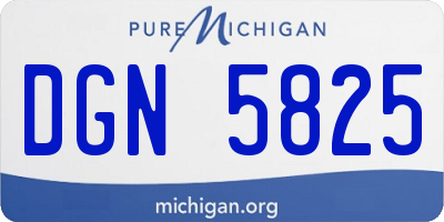 MI license plate DGN5825