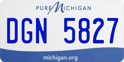 MI license plate DGN5827