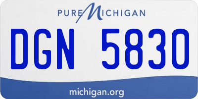MI license plate DGN5830