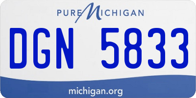 MI license plate DGN5833