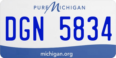 MI license plate DGN5834