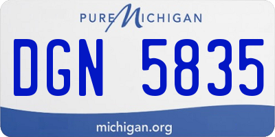 MI license plate DGN5835