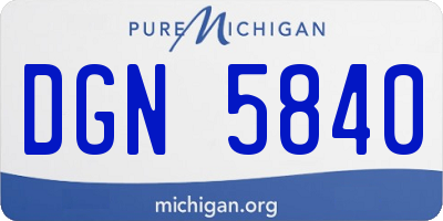 MI license plate DGN5840