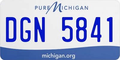 MI license plate DGN5841