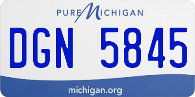 MI license plate DGN5845