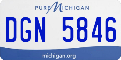 MI license plate DGN5846