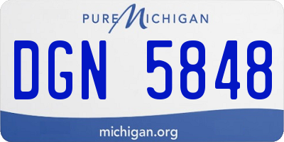 MI license plate DGN5848
