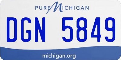 MI license plate DGN5849