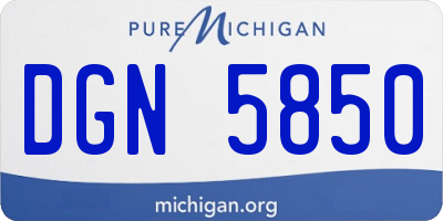 MI license plate DGN5850