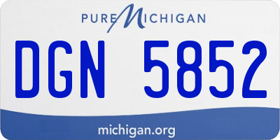 MI license plate DGN5852