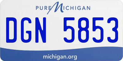 MI license plate DGN5853