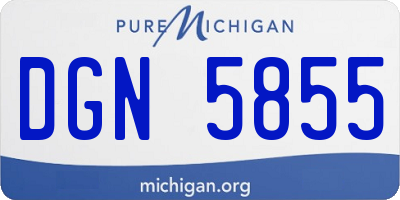 MI license plate DGN5855