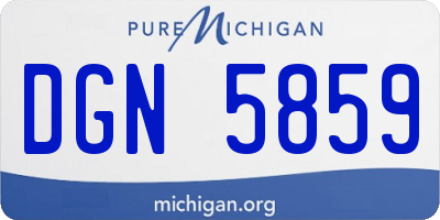 MI license plate DGN5859