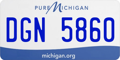 MI license plate DGN5860