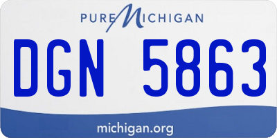 MI license plate DGN5863