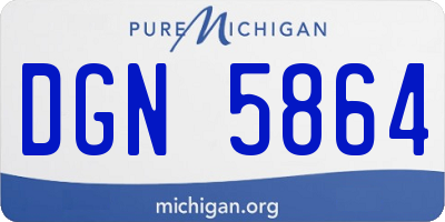 MI license plate DGN5864