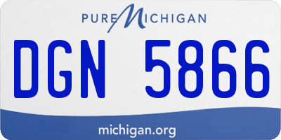 MI license plate DGN5866