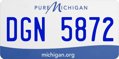 MI license plate DGN5872