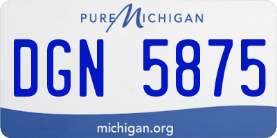 MI license plate DGN5875