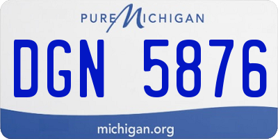 MI license plate DGN5876
