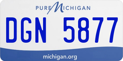 MI license plate DGN5877