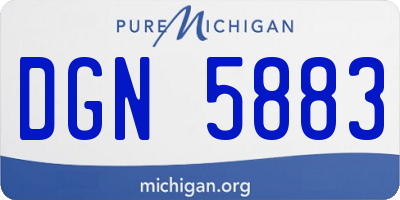 MI license plate DGN5883