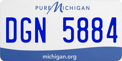 MI license plate DGN5884