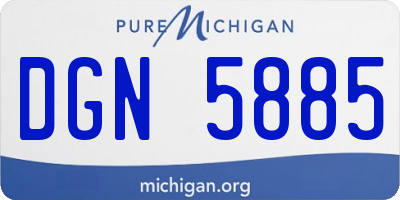 MI license plate DGN5885