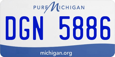 MI license plate DGN5886