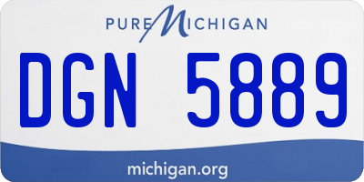 MI license plate DGN5889