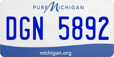 MI license plate DGN5892