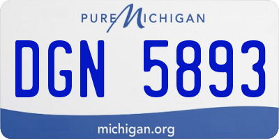 MI license plate DGN5893