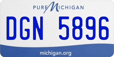 MI license plate DGN5896
