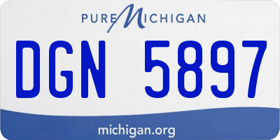 MI license plate DGN5897