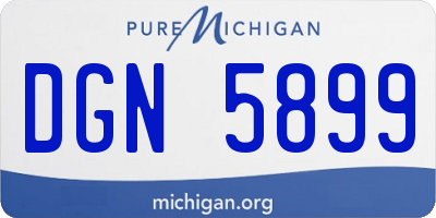 MI license plate DGN5899