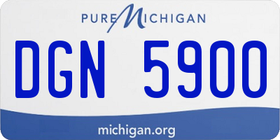 MI license plate DGN5900