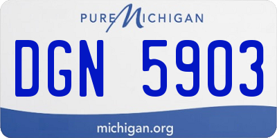 MI license plate DGN5903