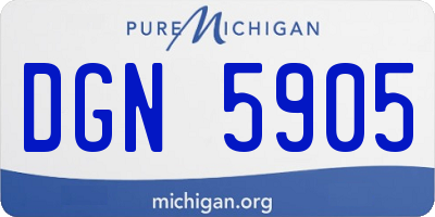 MI license plate DGN5905