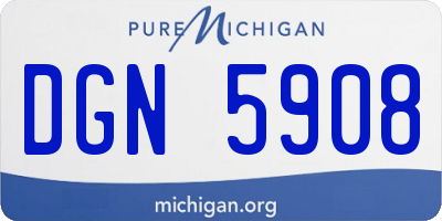 MI license plate DGN5908