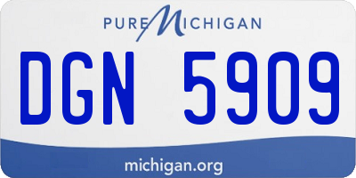 MI license plate DGN5909