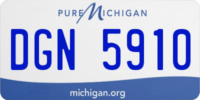 MI license plate DGN5910