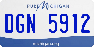 MI license plate DGN5912