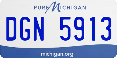 MI license plate DGN5913