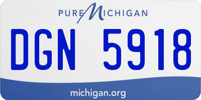 MI license plate DGN5918