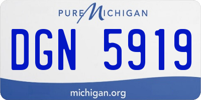 MI license plate DGN5919