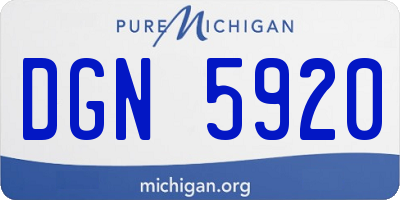 MI license plate DGN5920
