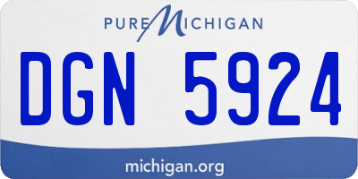 MI license plate DGN5924