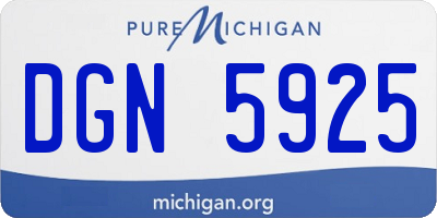 MI license plate DGN5925