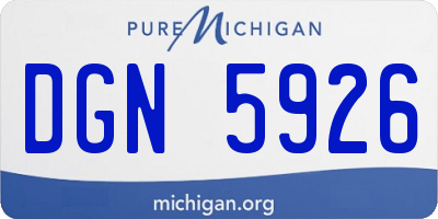 MI license plate DGN5926